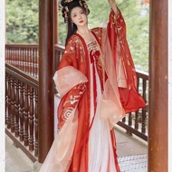 Adult Hanfu made in Tang Dynasty original new style Hanfu super fairy red Hanfu [Xiaozhongshan] heavy industry embroider