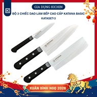 Set of 3 premium kitchen knives Katana Basic Steel 420J2 - Multi-purpose slicing knife - Vegetable k