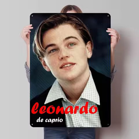 Leonardo Dicaprio Actor Metal Poster Custom Wall Art Retro Vintage Tinplate Signs for Man Cave Gamer