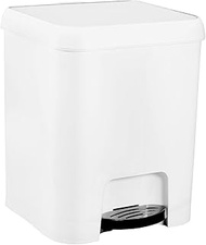 Great Plastic Large Plastic Pedal Bin White 7 Litre One Size 12