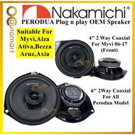 Nakamichi Perodua OEM Plug n Play Car Speaker 4 and 6 inch For Axia Alza Myvi Aruz Ativa Bezza PNP Spk Spiker Kereta