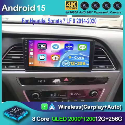 Android 15 Carplay Auto WIFI+4G Car Radio Multimedia Player For Hyundai Sonata 7 LF 9 2014-2020 Auto
