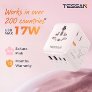 TESSAN Universal Travel Adapter with USB+Type C International Plug Adaptor Essential for Travel