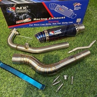 NLK EXHAUST PIPE OPEN Y15ZR (CARBON BLUE) 35MM / 38MM RACING EXHAUST