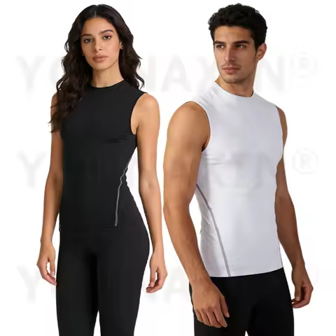 YOUNAXIN Unisex Sleeveless Compression Tank Top Tight Sports Base Layer For Running Workout Fitness 