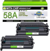 greencycle 2PK Compatible Black Toner Cartridge Replacement for HP 58A CF258A [with Chip] Use with L