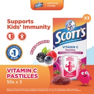 [3 Pack] SCOTT'S Vitamin C Pastilles Supplement for Children, Support Immunity, Healthy Skin & Gums,
