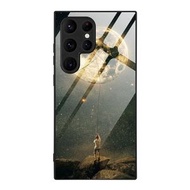 全城熱賣 - 適用於三星 Galaxy S24 Ultra 5G 彩繪玻璃手機殼（月球）