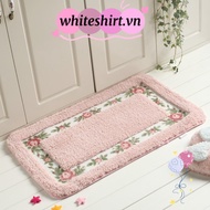 WHITESHIRT 1 Pcs Flower Rug, Microfiber Pink Pink Rug,  Absorbent 16*24Inch Non-Skid Floral Bathroom