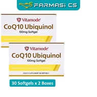Vitamode CoQ10 Ubiquinol 100mg 30 softgels x 2 Boxes (TWIN) EXP:03/2027 [ Co q10 Coenzyme Q10 Farmas