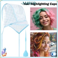 AMBER Hair Coloring Cap, Reusable Blue Hair Highlighting Cap,  With Plastic Crochet Hook Hair Dying 