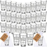 20/30pcs Acrylic Wedding Favor Cups, 1.2oz Acrylic Cups With "Cheers To The Newlyweds" Stickers And 