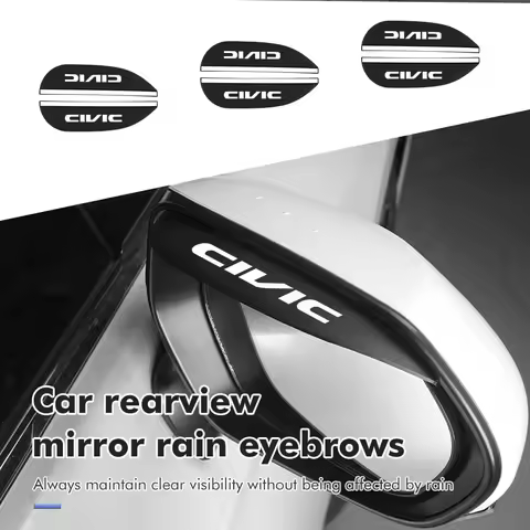 2PCS Car Rearview Mirror Rain Waterproof Cover Sticker For Honda Civic 9 9th 9G 2012 2013 2014 2015 