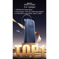 Remax CP-17 65W PD65W 3 in 1 laptop notebook 20000mAh CCC 3C Power Bank + AC Charger + 0.7m Retracta