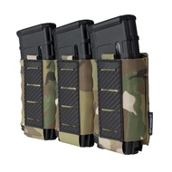 Tactical Triple Mag Pouch 5.56MM MOLLE Magazine Pouch Rifle Magazine Carrier with Carbon Fiber Patte