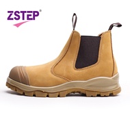 (ZSTEP) รองเท้านิรภัยหนังหนาสีเหลืองขนาดใหญ่รองเท้าป้องกันการเจาะทะลุและป้องกันไฟฟ้าสถิตย์