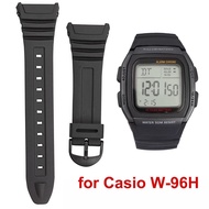 สายนาฬิกาซิลิโคนนิ่ม18มม./เข็มขัดสำหรับ Casio W-96H สายเปลี่ยนสำหรับผู้ชายนาฬิกาอุปกรณ์เสริม W96