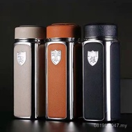 Silver Cup Gift Box Packaging Pure Silver Leather Grain High-End s999 Gift Cup New Chinese Style Squ