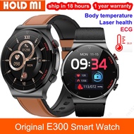 New E300 Smart Watch Men Sports Fitness Tracker Laser Health Body Temperature Blood Pressure Oxygen Measure ECG Smartwatch Women