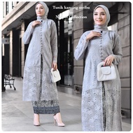 Nuriel Shop - Nura Collection - Kebaya Tunik Kancing Seribu - Baju Kebaya Terbaru