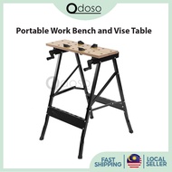 KAYU Portable Work Table Portable Work Bench and Vise Table Wood Work Desk Metal Work Desk