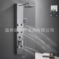 ‍🚢Bathroom304Stainless Steel Shower Panel Shower Head Brushed Shower Screen Shower Head Set SPAMassage Shower