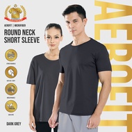 888co AeroFit Microfiber Round neck Short sleeve Tshirt Jersey T shirt Lelaki Dark Grey