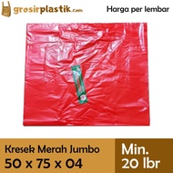 Grosir Plastik Kantong Kresek ANGGREK 50 x 75 x 04 Merah Tebal GK40
