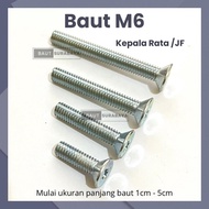 50 Pcs Flat Head M6 Bolts JF Thread Length 1 cm to 5 cm