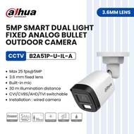 Dahua CCTV 5MP Smart Dual Light HDCVI Fixed-Focal Bullet Camera Lens 3.6mm HAC-B1A51-A-IL | HAC-B2A5