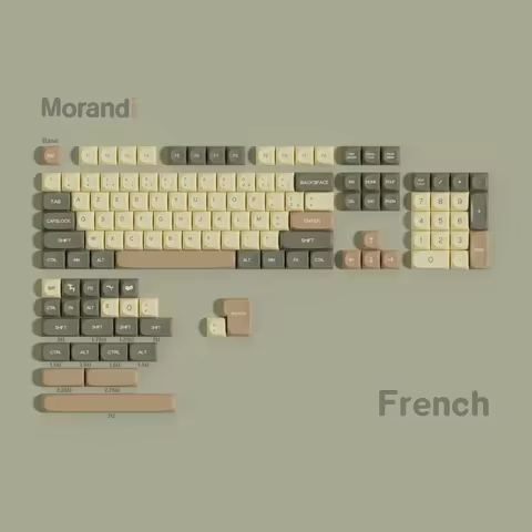 PBT MOA Cherry Keycaps French FR ISO Mechanical Keyboard Keycap Red Blue Samurai For MX Switch 75 82