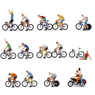 Evemodel Model Trains HO Scale 1:87 Cyclist Rider Photographer 15 Different Poses Bicycle Motorcycle P8722
