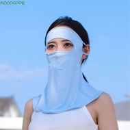 ROCOCODE Summer Sunscreen Mask, Anti-UV Ice Silk Bib Ice Silk Mask, Breathable Sunscreen Veil Face Gini Mask Sun Protection Women Neckline Mask Driving