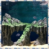 X6(BVWG) Resin -Aquarium Decoration Fish Tank Simulated Rock Mountain Ornament Rocks Cave for Fish R