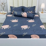 Ga Giường 1M4 x 2M Bộ Ga Gối 3 món (1 Ga kèm 2 Vỏ gối nằm) Ga bo chun trải giường nhiều họa tiết vải