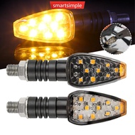 SMARTSIMPLE 2Pcs 9LED Motorcycle Turn Signal Lights Indicator Blinker Side Lights Front&Rear Motorbi