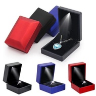 LED Light Propose Ring Jewelry Box Pendant Necklace Wedding Gift Box