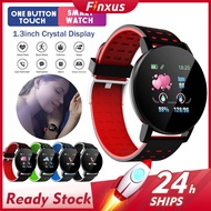 119 Plus IP67 Waterproof Bluetooth Smart Watch Touch Screen Jam Pintar Heart Rate Sleep Monitor Watches Fitness Tracker Smartwatch Women Men Wristwatch for IOS Android PK 116plus