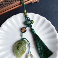 天然緬甸玉 翡翠 翹色巧雕 老油青 如意 三腳金蟾 招財進寶 包掛