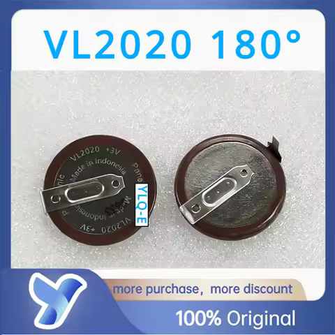 1pcs/lot VL2020 2020 3V VL2020/HFN Rechargeable Battery Lithium Battery with Legs 180 Degrees for BM