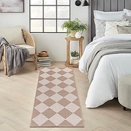 Nourison Washable Modern Jute Geometric Natural Ivory 2'3" x 7'6" Area Rug, Easy Cleaning, Non Shedd