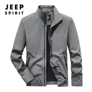 JEEP SPIRIT แจ็กเก็ตผู้ชายแจ็คเก็ตธุรกิจลำลองคอตั้งเสื้อบาง