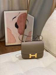Hermes mini Constance 大象灰金扣