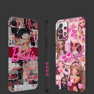 Samsung A7 2018 A13 Lie A01 A3 M01 Core Pretty Barbie Dolls Pink Cute Princess EVX08 Soft Phone Case