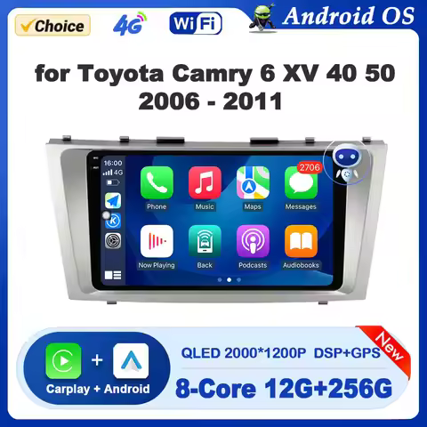 Android OS Car Multimedia Radio Player for Toyota Camry 6 XV 40 50 2006 - 2011 GPS Navigation Wirele