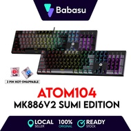 Fantech ATOM TKL MK886v2 104Keycaps , Full Size Form Factor Macro RGB Mechanical Keyboard