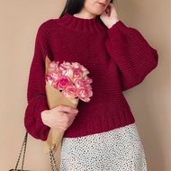 短款毛衣上衣 針織短毛衣 高領毛衣 厚毛衣 女
