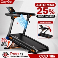 MY-HI Treadmill Auto Incline Heavy Duty Cooling Fan  Foldable Bluetooth APP 5.0HP  Home Running Mach