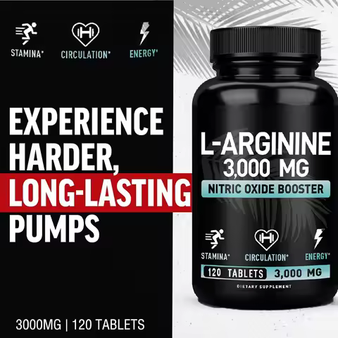 L Arginine 3000mg Capsules | 120 Tablets | Maximum Dose L-Arginine Nitric Oxide Supplement for Worko