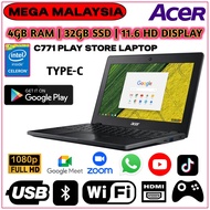 Acer 11 C771-C4TM Laptop 4GB RAM 32GB SSD // Intel Celeron 3855U 11.6 HD IPS Display // Chrome OS St